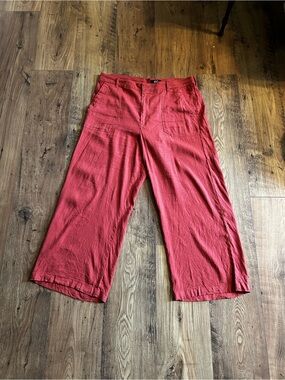 Kut from the Kloth Coral Cropped Wide-Leg Pants